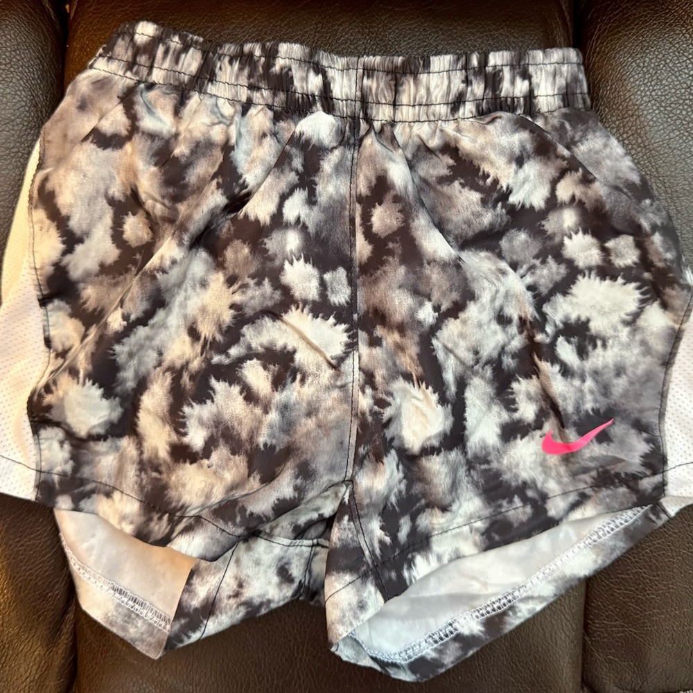 Nike Girls  Black and Gray Tie-Dye Shorts